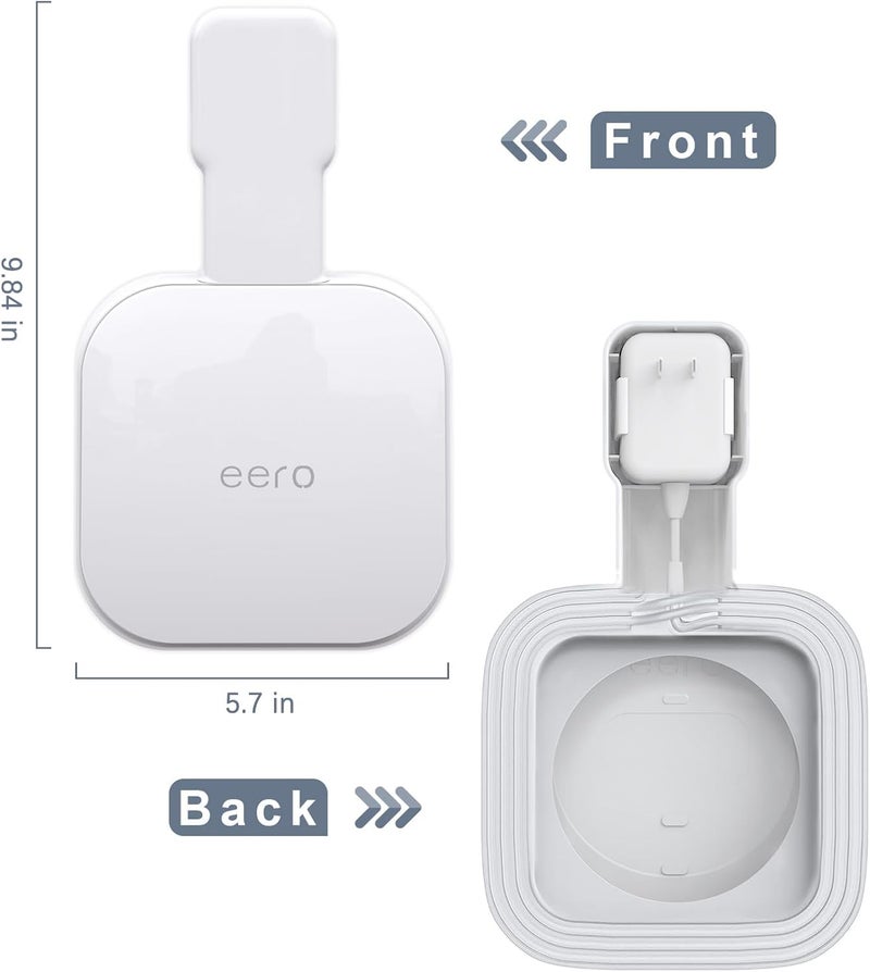 Mamerry Wall Mount Holder for eero Pro 6e/Pro 6, No Messy Wires, Space Saving, Outlet Wall Bracket Only Compatible with eero Pro 6e/Pro 6 Mesh Wi-Fi System Router (1 Pack) - Image 3